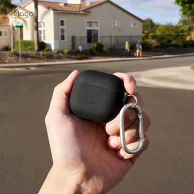Elago Airpods 4 Silicone Hang Case - Black